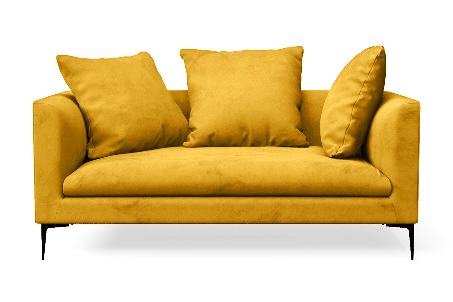 Aprilia 2 Seater Sofa Yellow Velvet