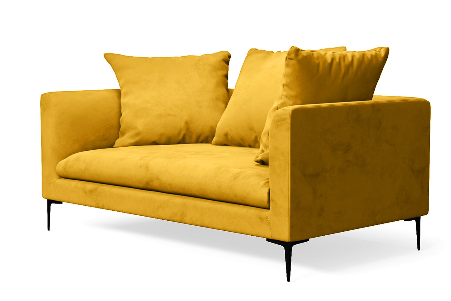 Aprilia 2 Seater Sofa Yellow Velvet