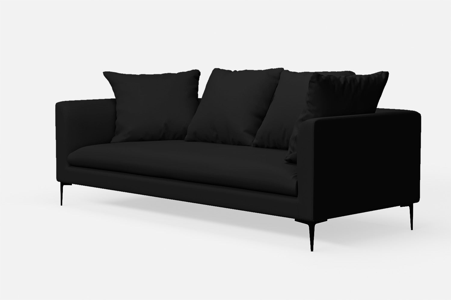 Aprilia 3 Seater Sofa Black Leather