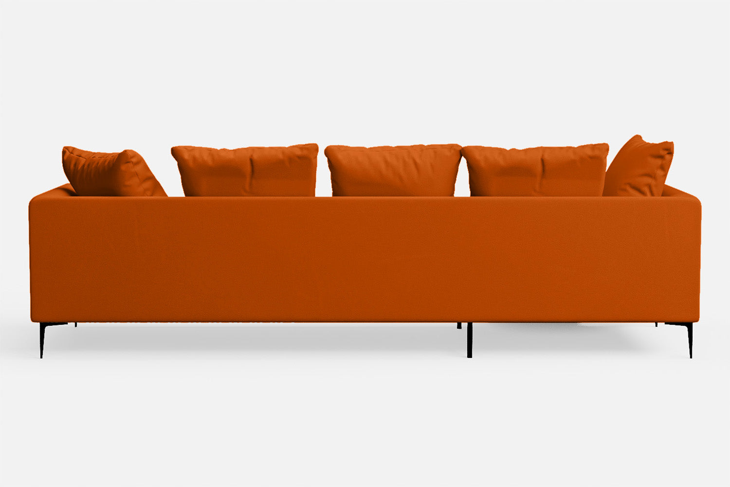 Aprilia 3 Seater Left Hand Facing Chaise Lounge Corner Sofa Orange Leather