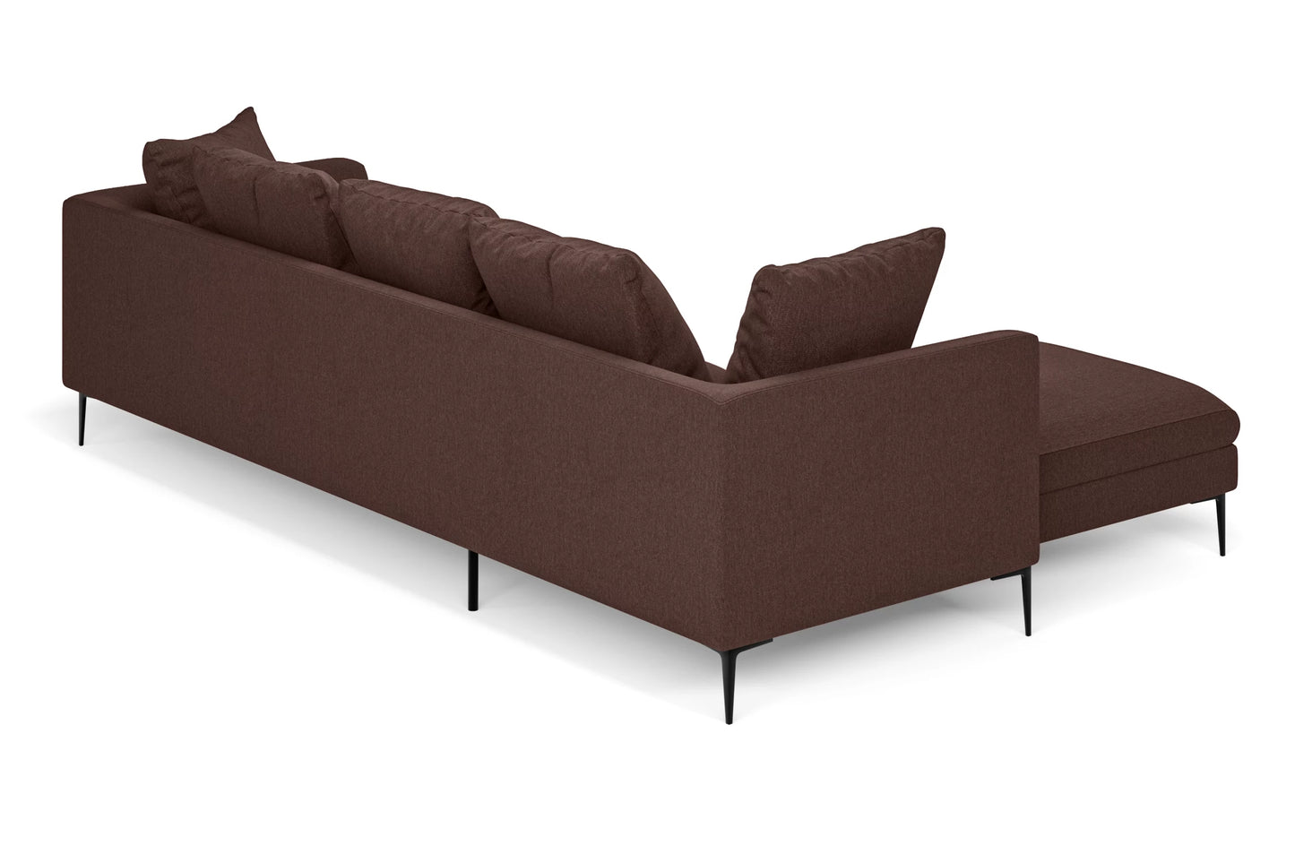 Aprilia 3 Seater Left Hand Facing Chaise Lounge Corner Sofa Coffee Brown Linen Fabric