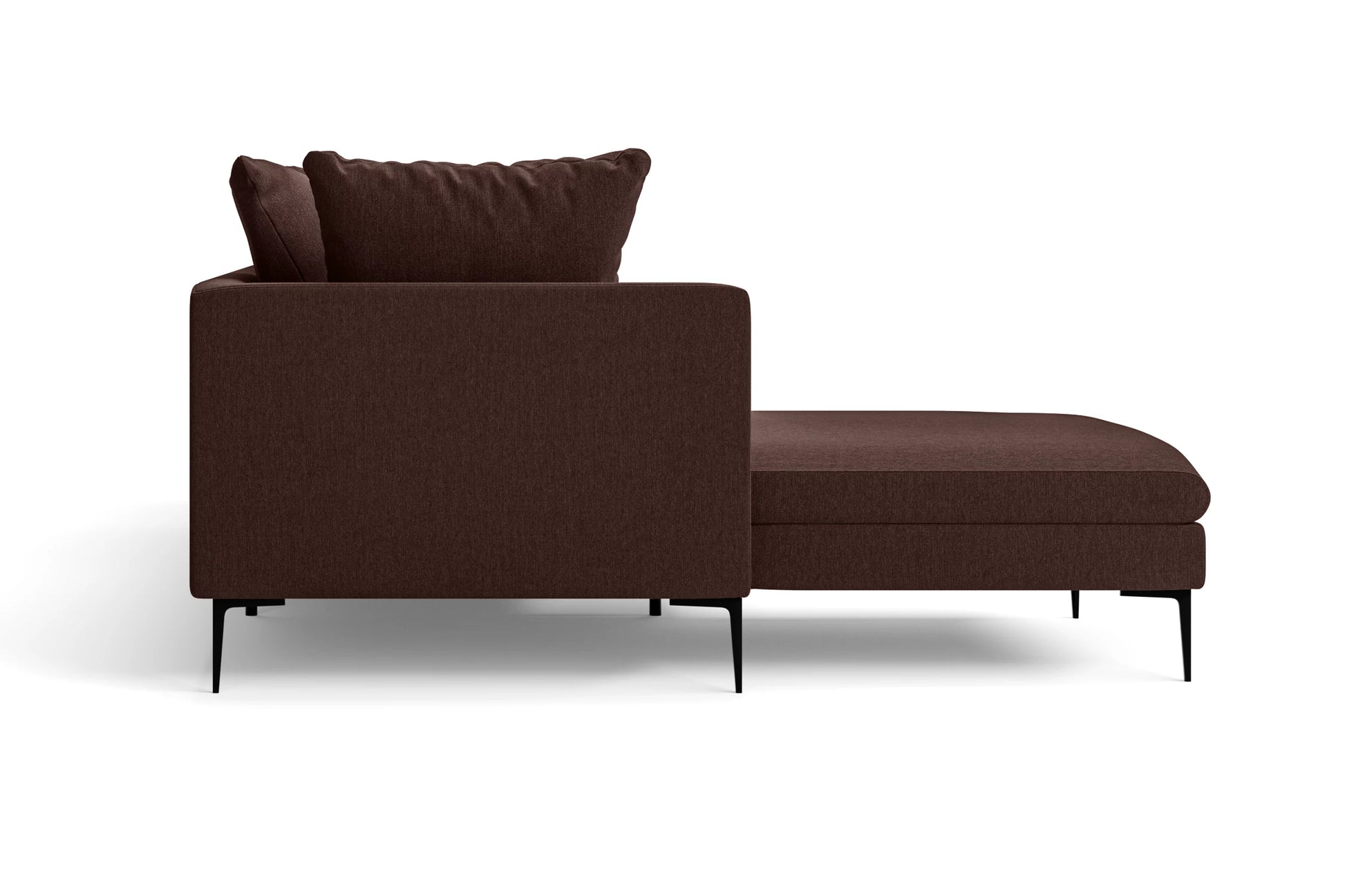 Aprilia 3 Seater Left Hand Facing Chaise Lounge Corner Sofa Coffee Brown Linen Fabric