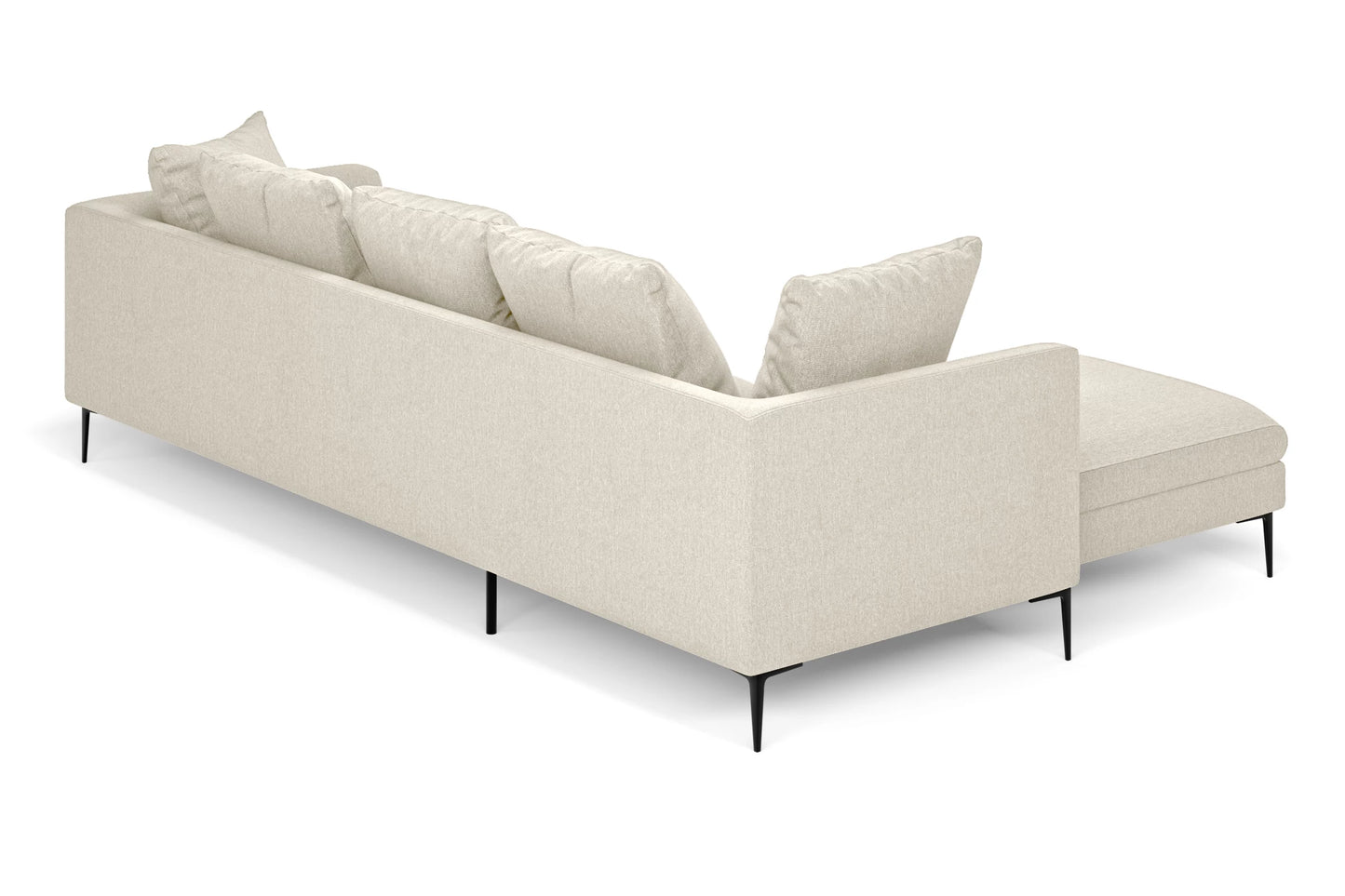 Aprilia 3 Seater Left Hand Facing Chaise Lounge Corner Sofa Cream Linen Fabric