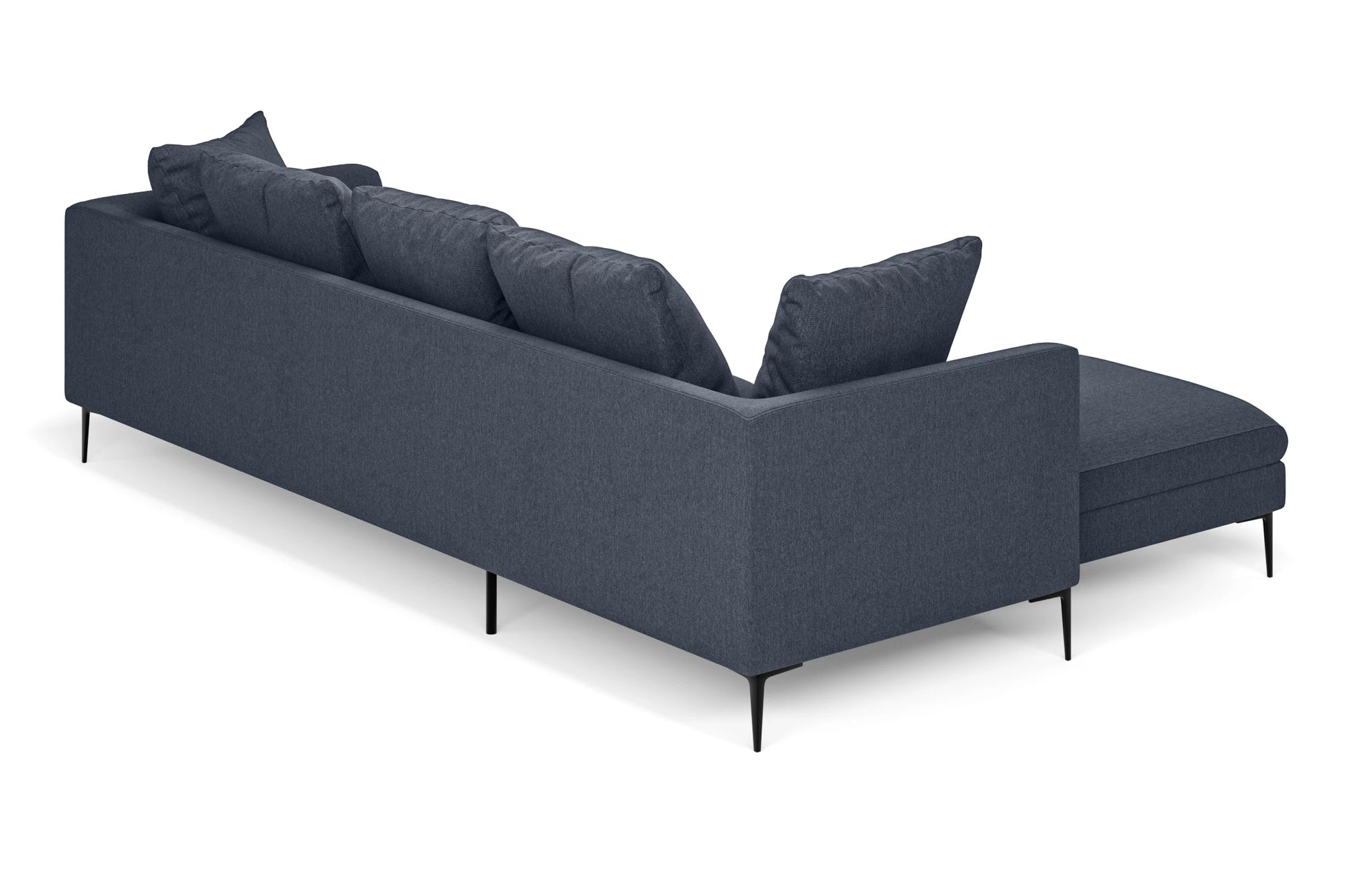 Aprilia 3 Seater Left Hand Facing Chaise Lounge Corner Sofa Dark Blue Linen Fabric