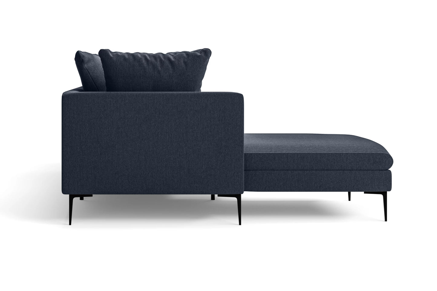 Aprilia 3 Seater Left Hand Facing Chaise Lounge Corner Sofa Dark Blue Linen Fabric