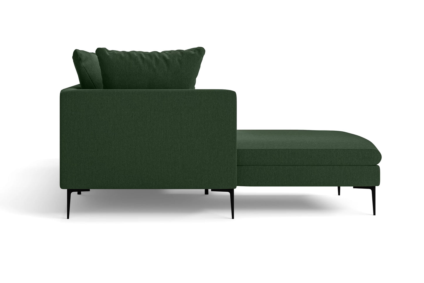 Aprilia 3 Seater Left Hand Facing Chaise Lounge Corner Sofa Forest Green Linen Fabric