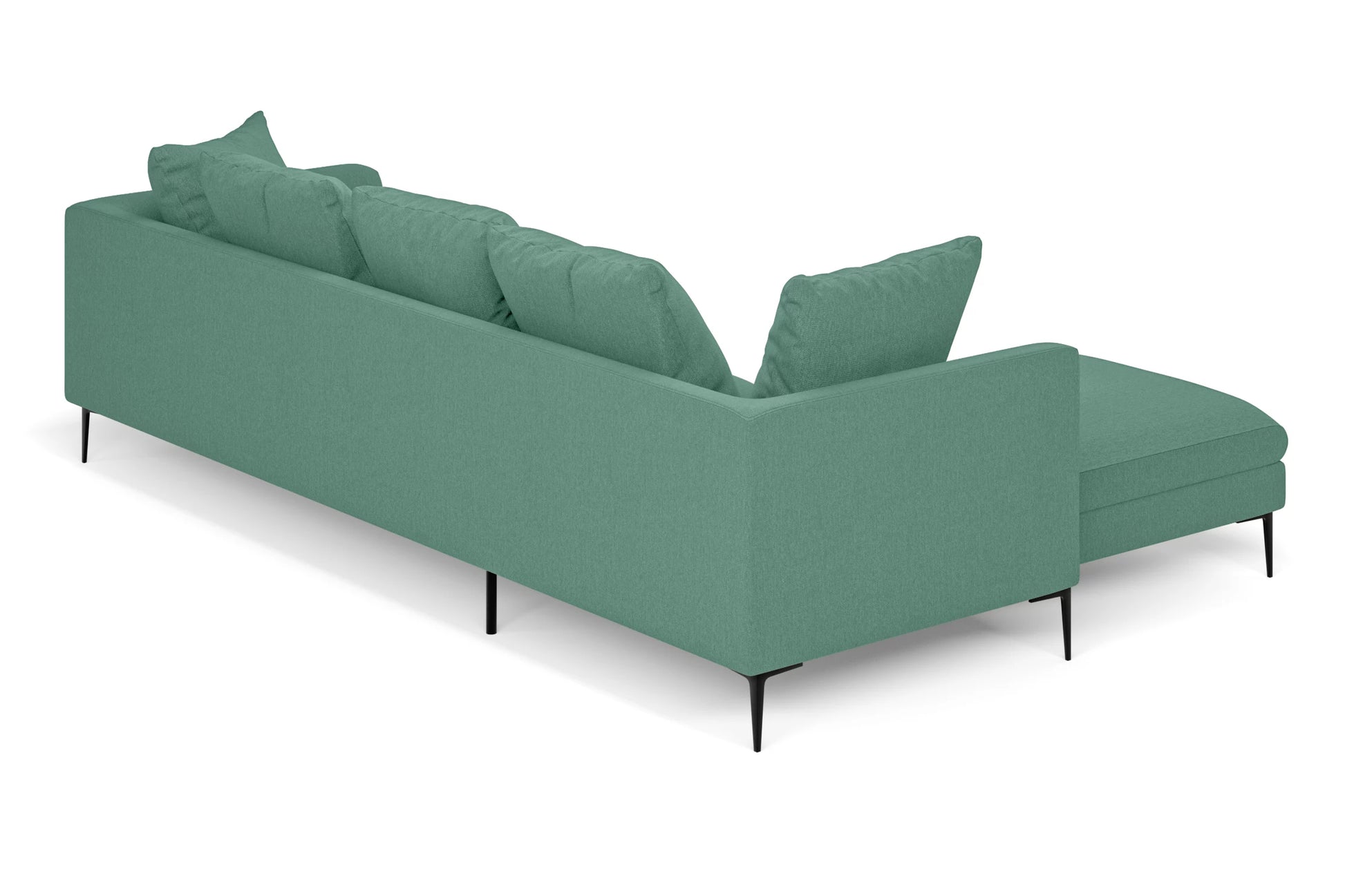 Aprilia 3 Seater Left Hand Facing Chaise Lounge Corner Sofa Mint Green Linen Fabric