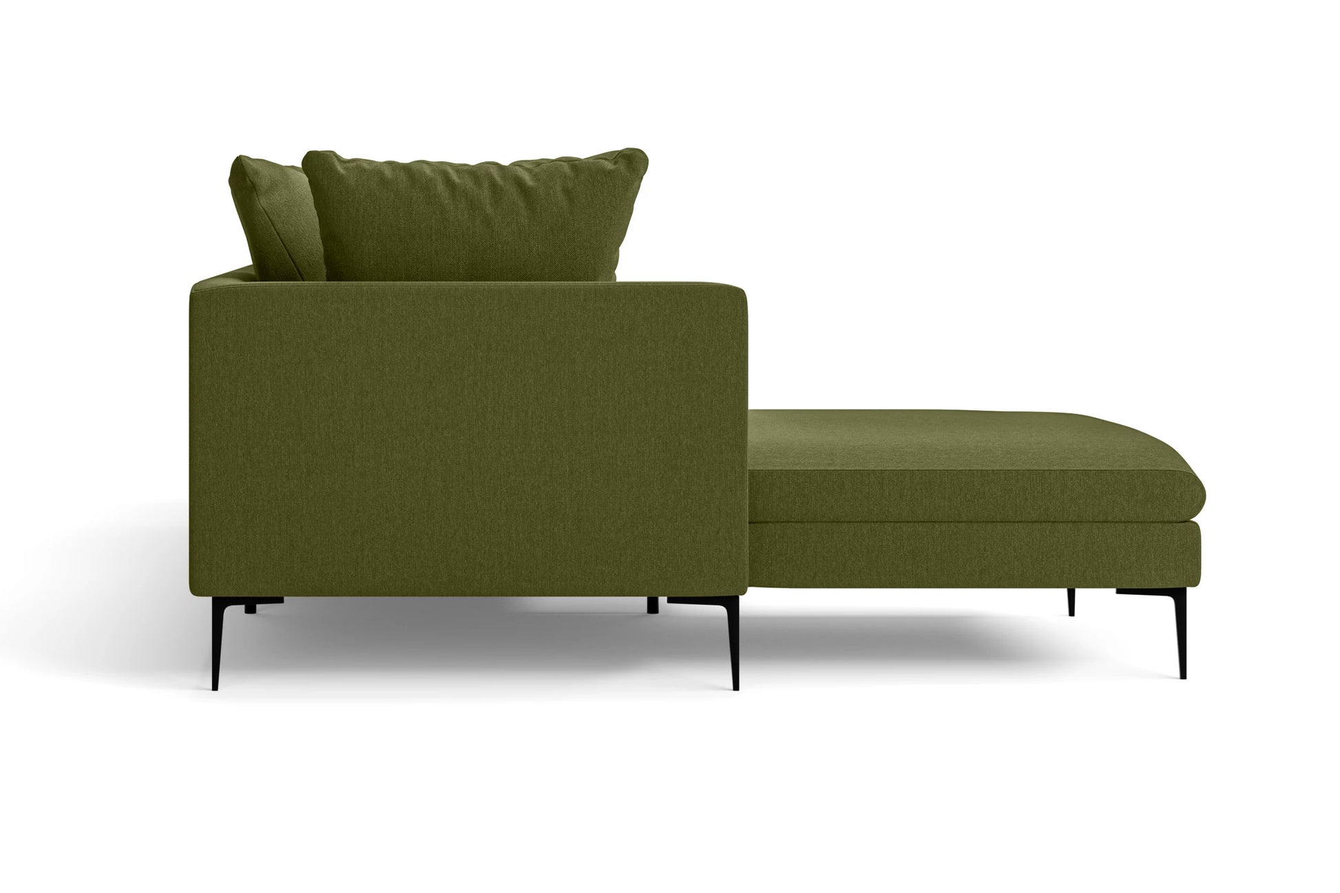 Aprilia 3 Seater Left Hand Facing Chaise Lounge Corner Sofa Olive Linen Fabric