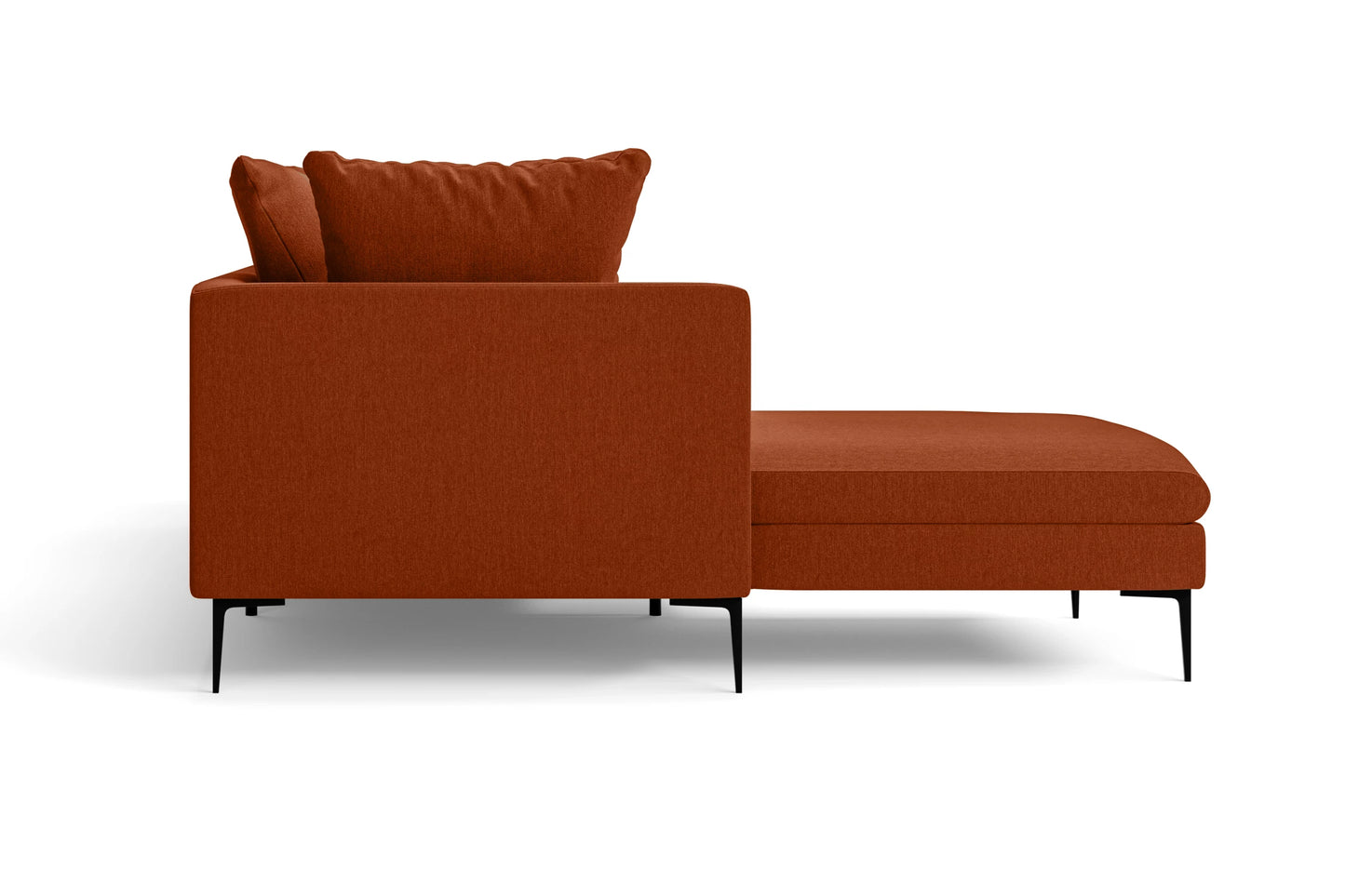 Aprilia 3 Seater Left Hand Facing Chaise Lounge Corner Sofa Orange Linen Fabric