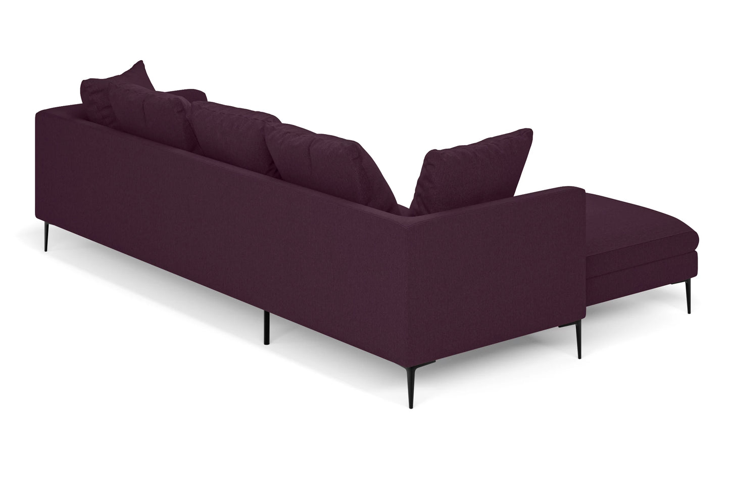 Aprilia 3 Seater Left Hand Facing Chaise Lounge Corner Sofa Purple Linen Fabric