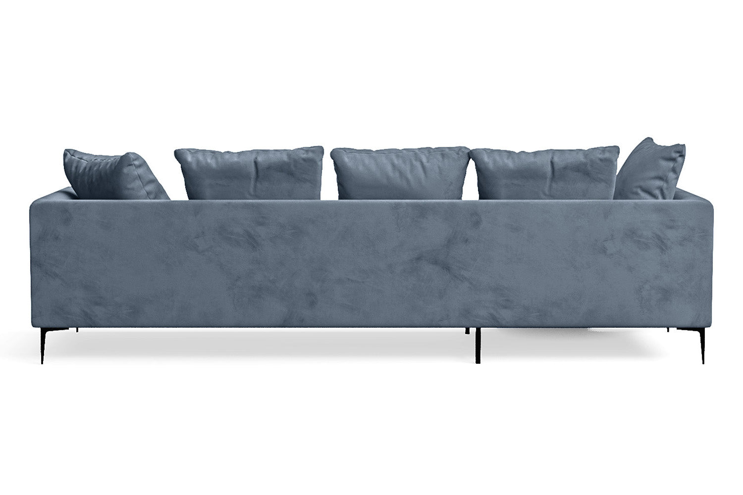 Aprilia 3 Seater Left Hand Facing Chaise Lounge Corner Sofa Baby Blue Velvet