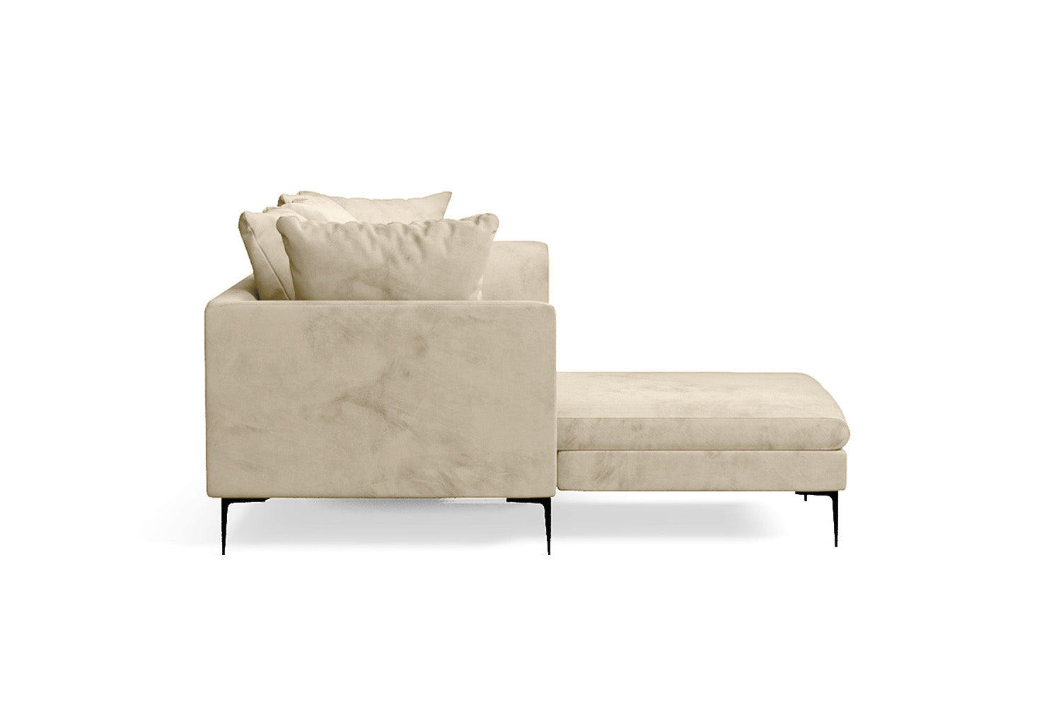 Aprilia 3 Seater Left Hand Facing Chaise Lounge Corner Sofa Cream Velvet