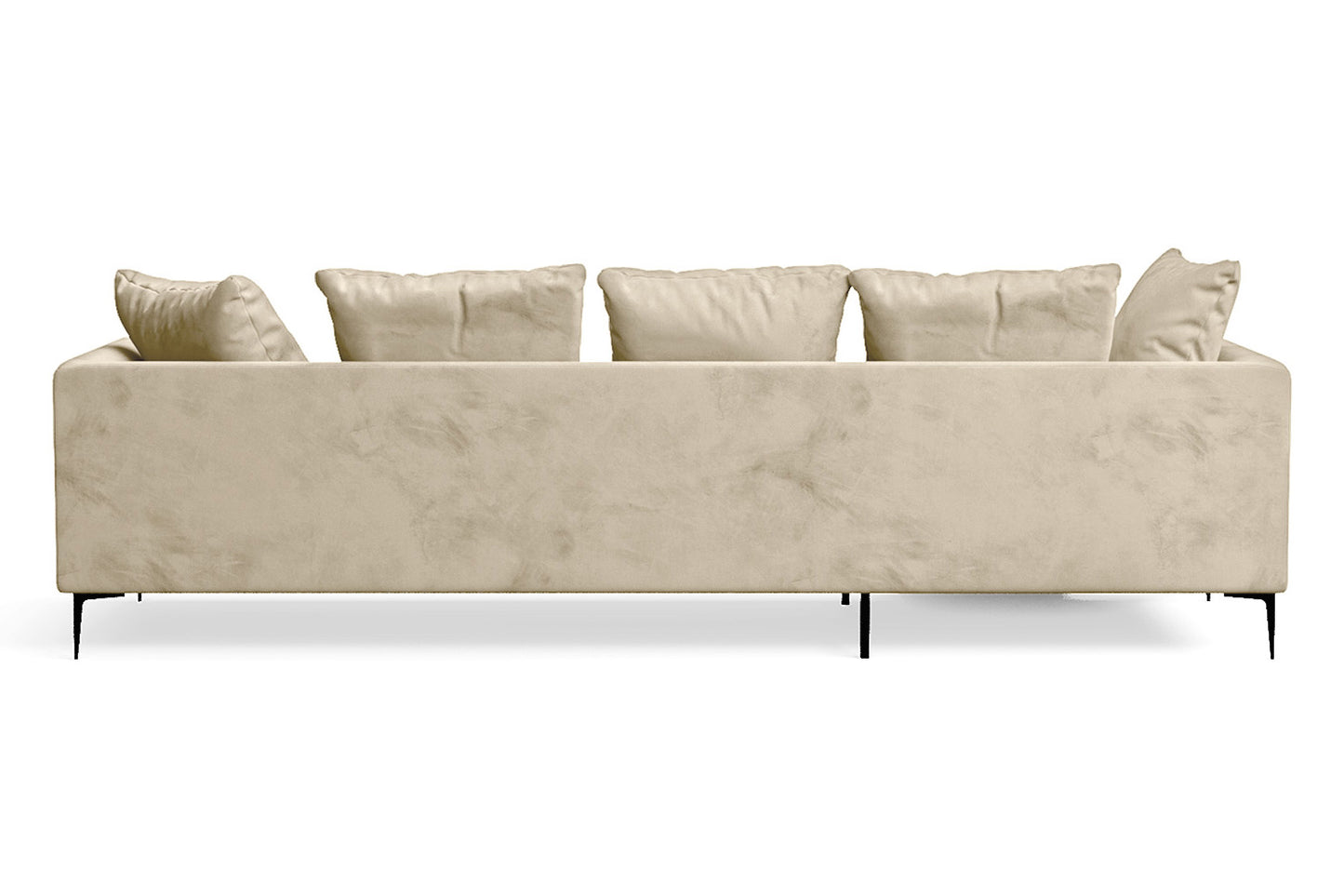 Aprilia 3 Seater Left Hand Facing Chaise Lounge Corner Sofa Cream Velvet