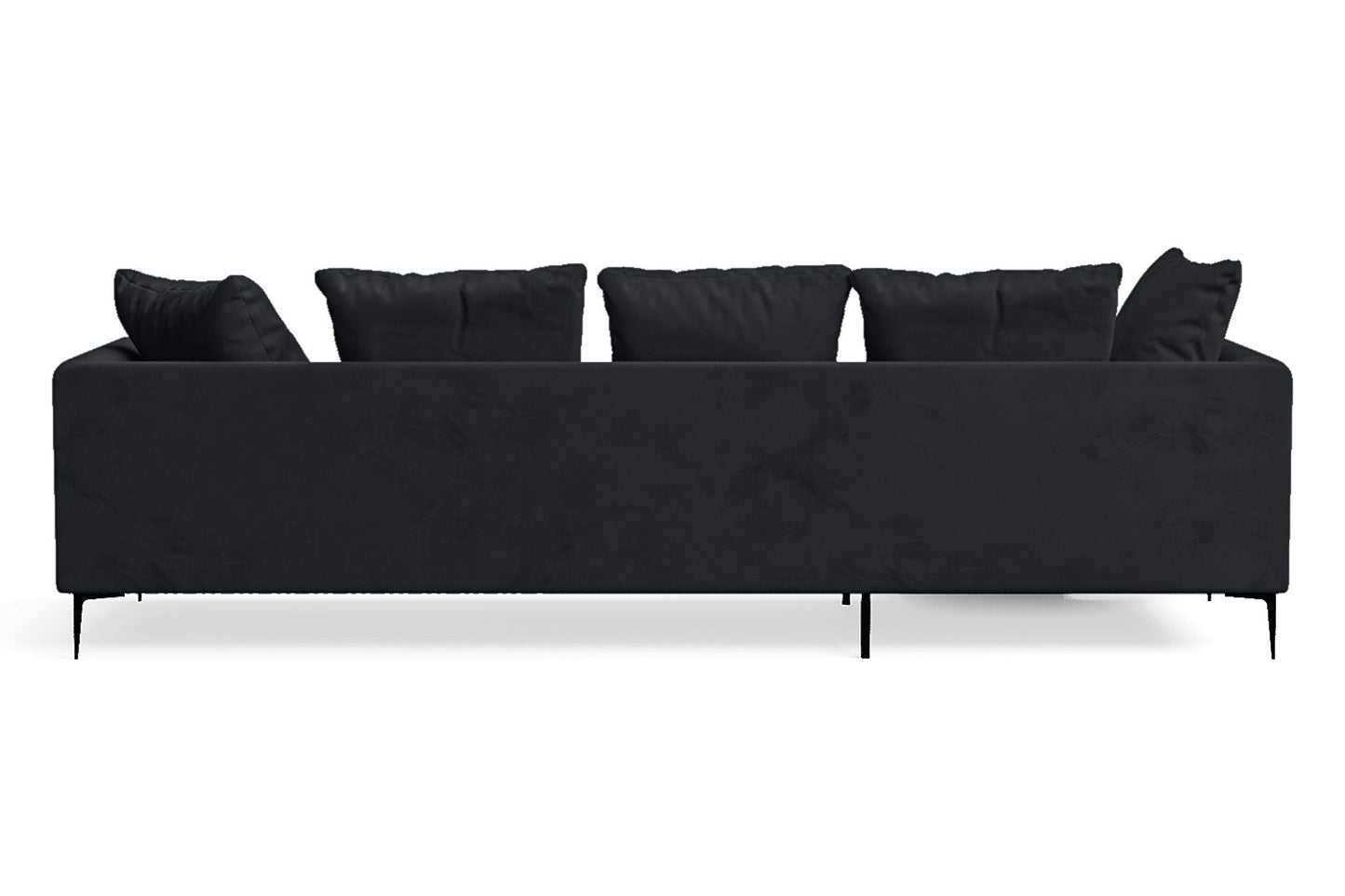 Aprilia 3 Seater Left Hand Facing Chaise Lounge Corner Sofa Dark Grey Velvet