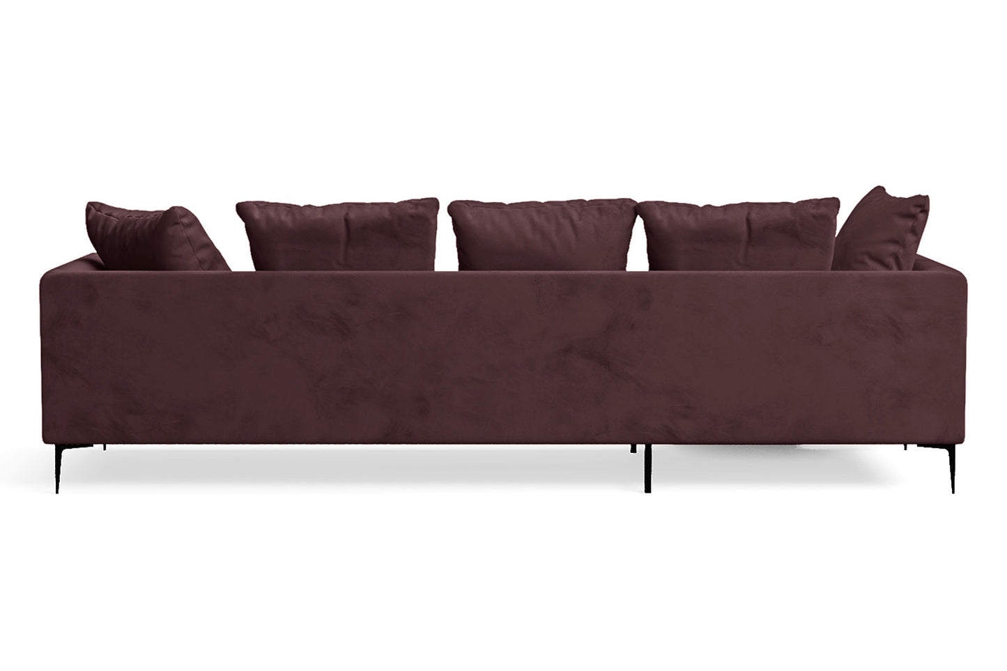 Aprilia 3 Seater Left Hand Facing Chaise Lounge Corner Sofa Grape Velvet