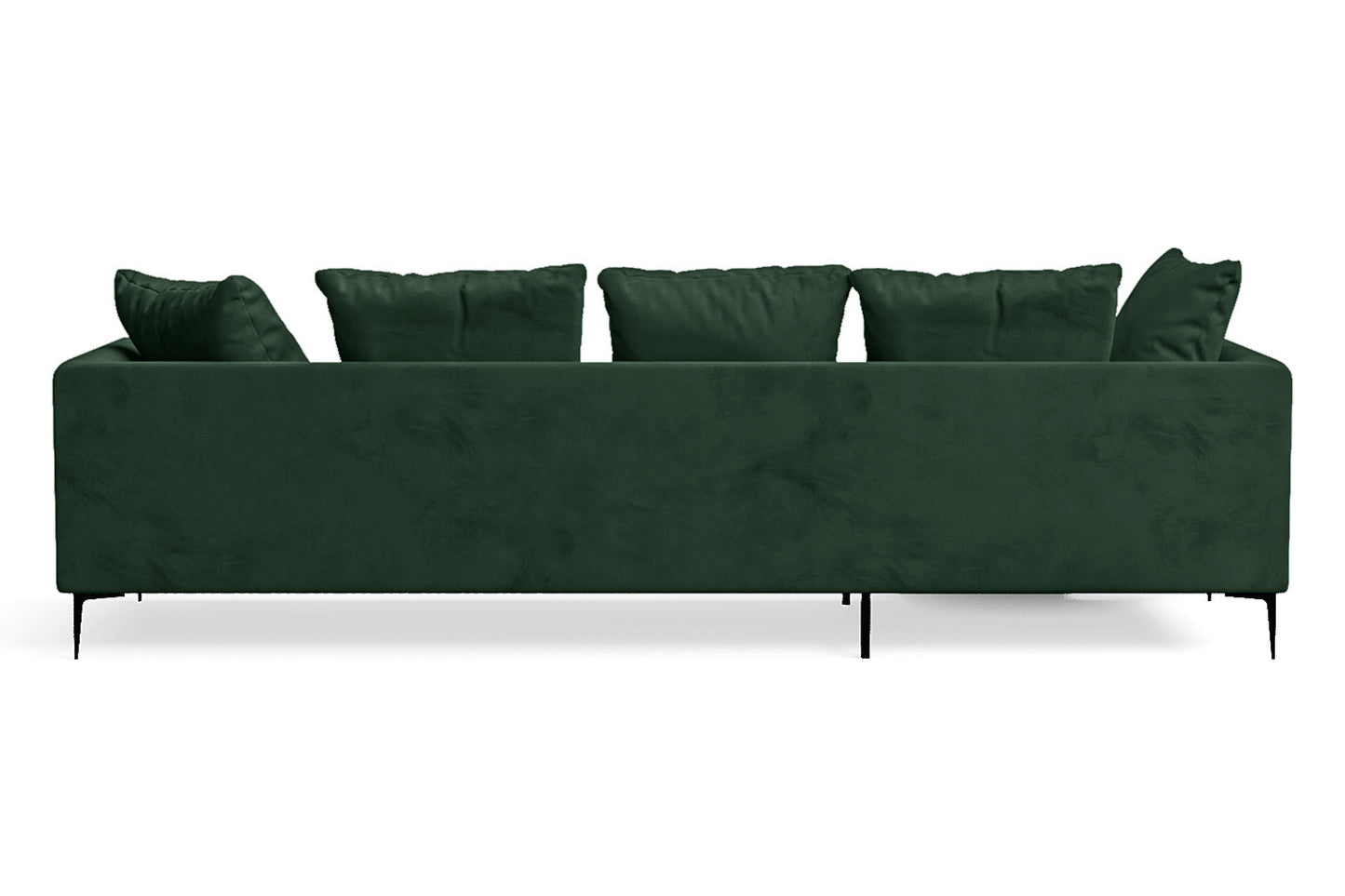 Aprilia 3 Seater Left Hand Facing Chaise Lounge Corner Sofa Green Velvet