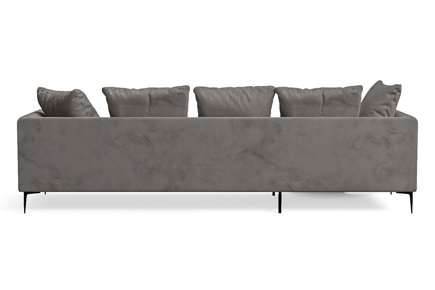 Aprilia 3 Seater Left Hand Facing Chaise Lounge Corner Sofa Grey Velvet