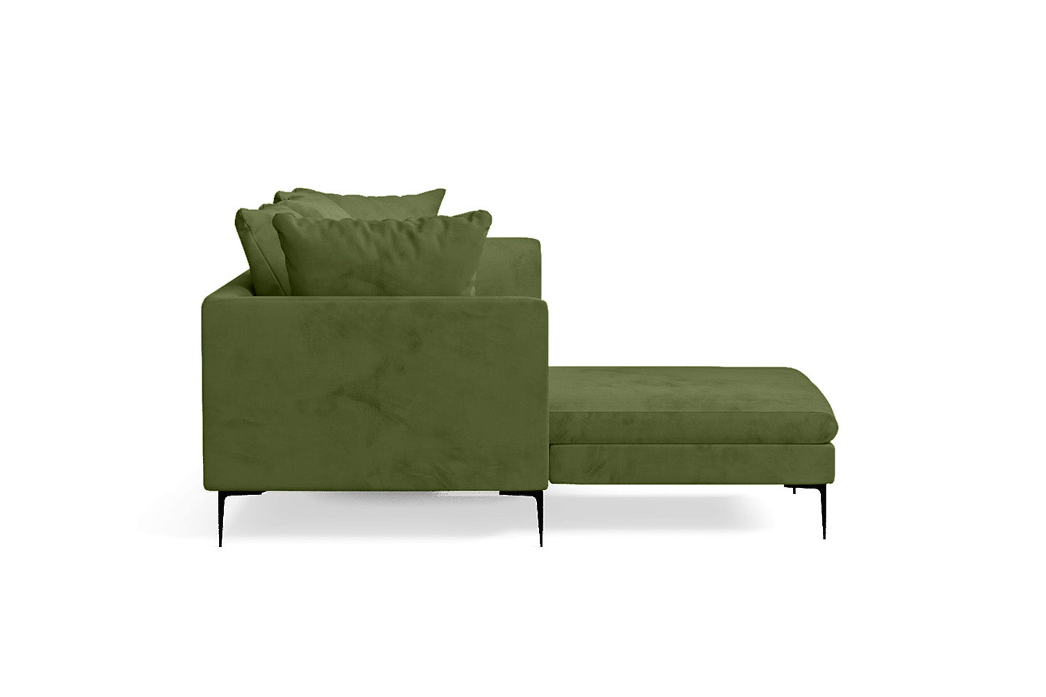 Aprilia 3 Seater Left Hand Facing Chaise Lounge Corner Sofa Lime Velvet