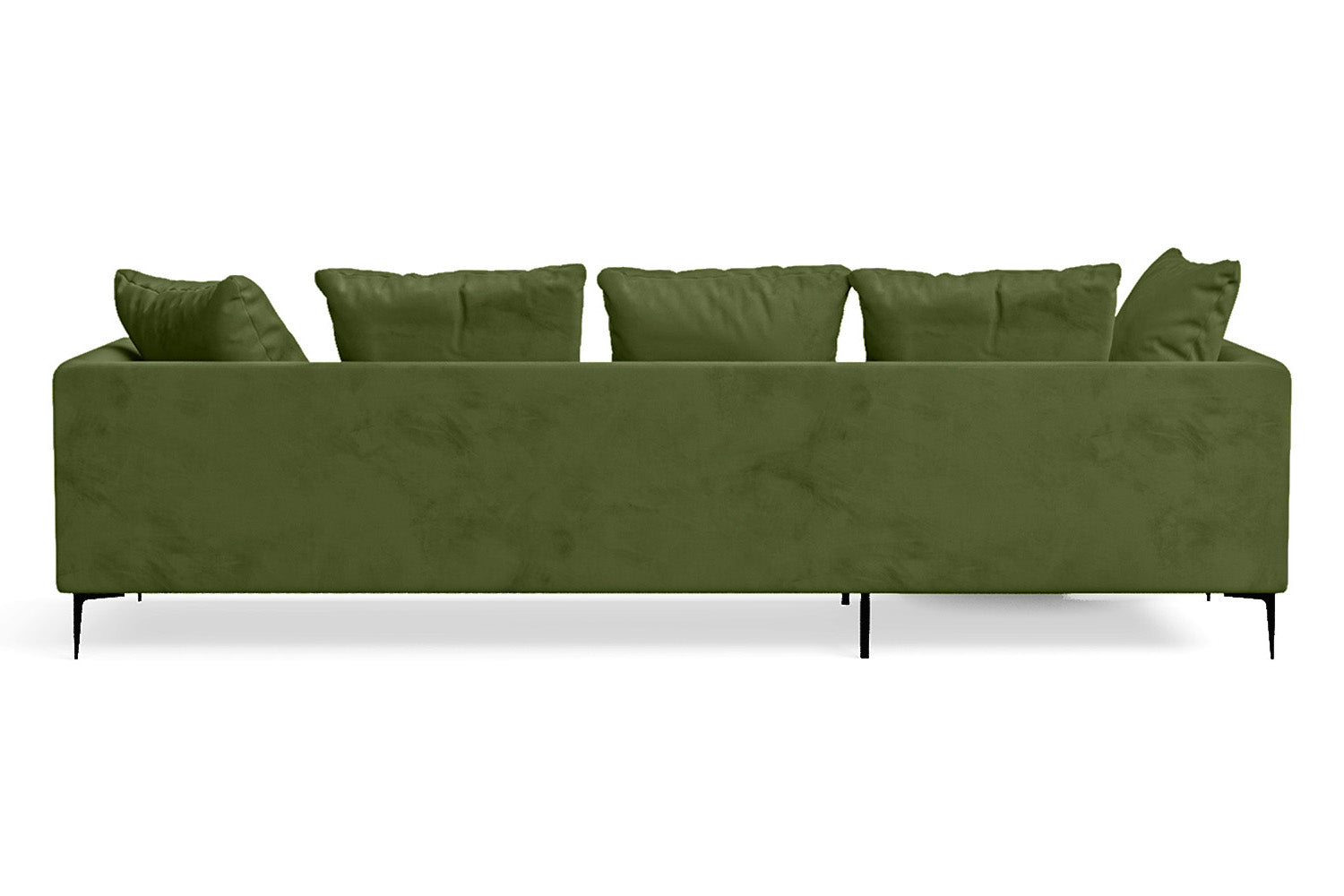 Aprilia 3 Seater Left Hand Facing Chaise Lounge Corner Sofa Lime Velvet