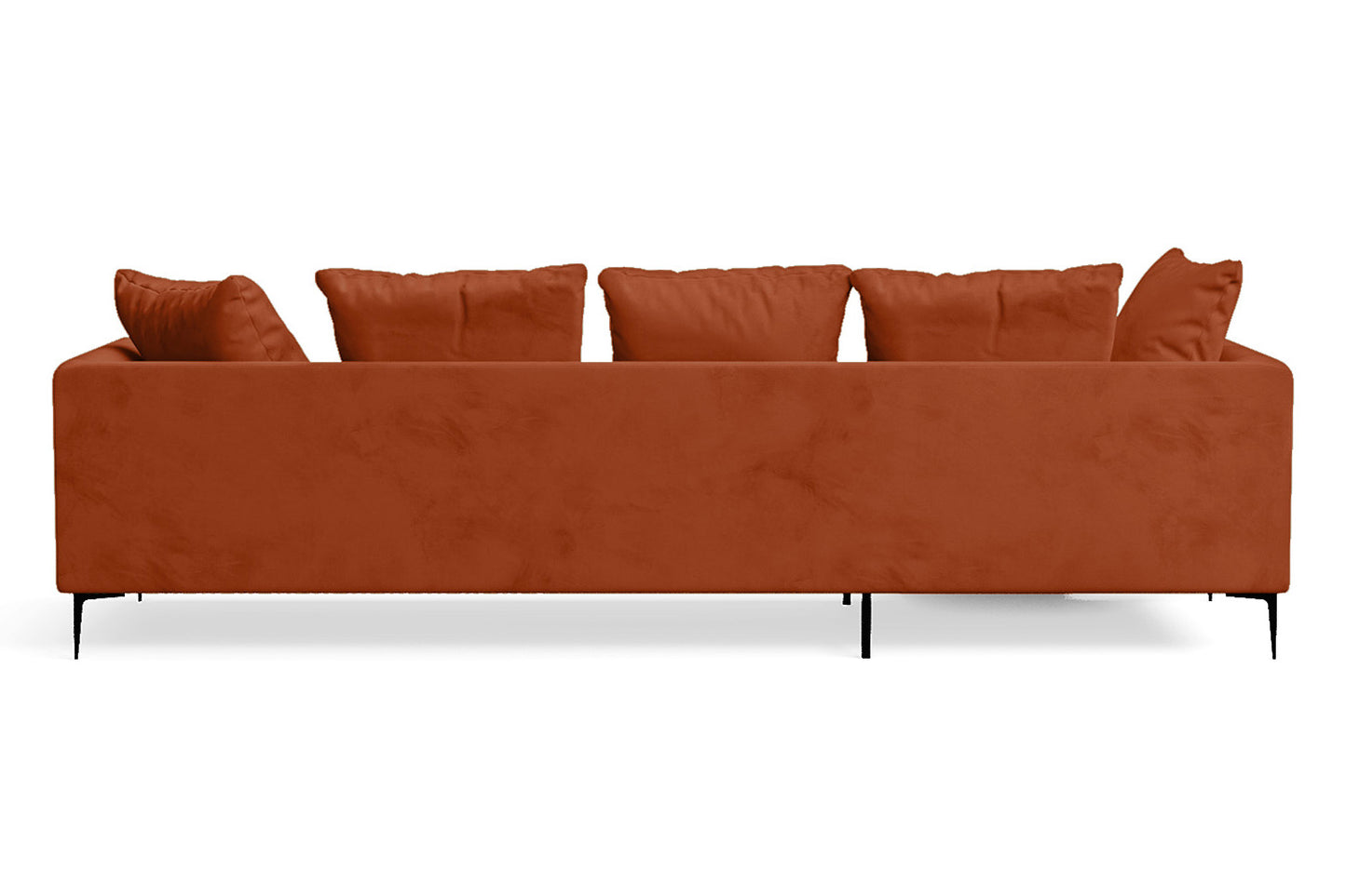 Aprilia 3 Seater Left Hand Facing Chaise Lounge Corner Sofa Orange Velvet