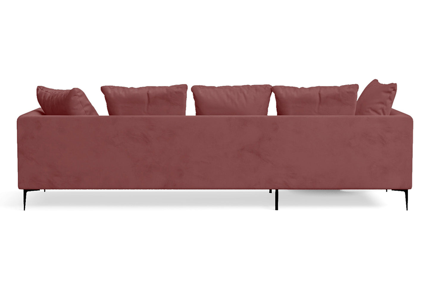 Aprilia 3 Seater Left Hand Facing Chaise Lounge Corner Sofa Pink Velvet