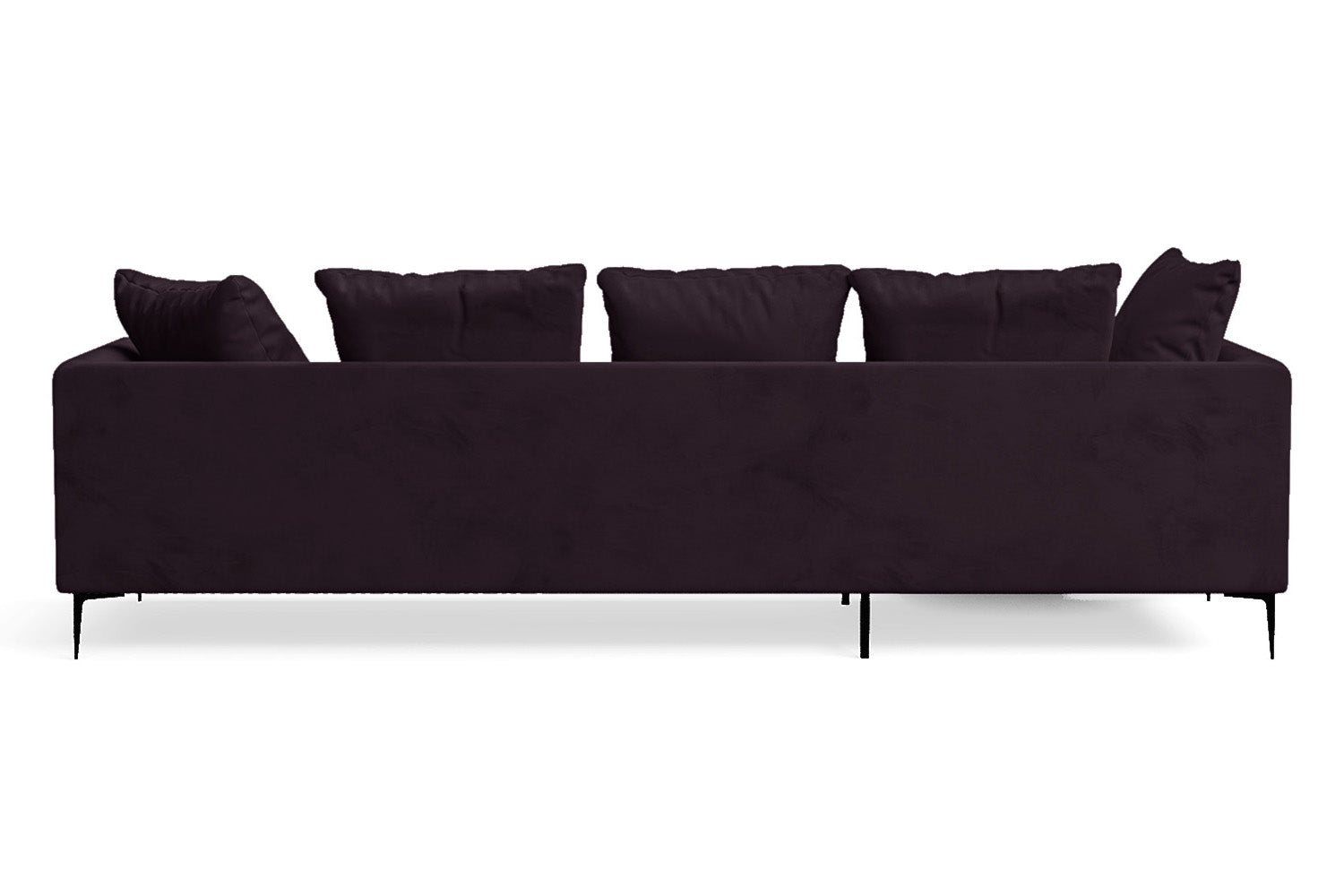 Aprilia 3 Seater Left Hand Facing Chaise Lounge Corner Sofa Purple Velvet