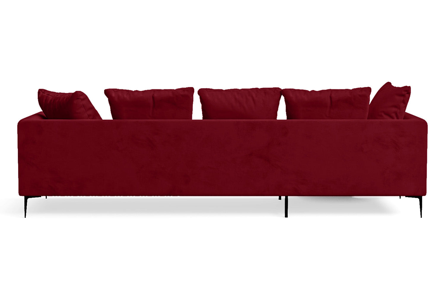 Aprilia 3 Seater Left Hand Facing Chaise Lounge Corner Sofa Red Velvet