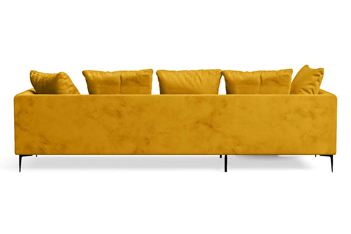 Aprilia 3 Seater Left Hand Facing Chaise Lounge Corner Sofa Yellow Velvet