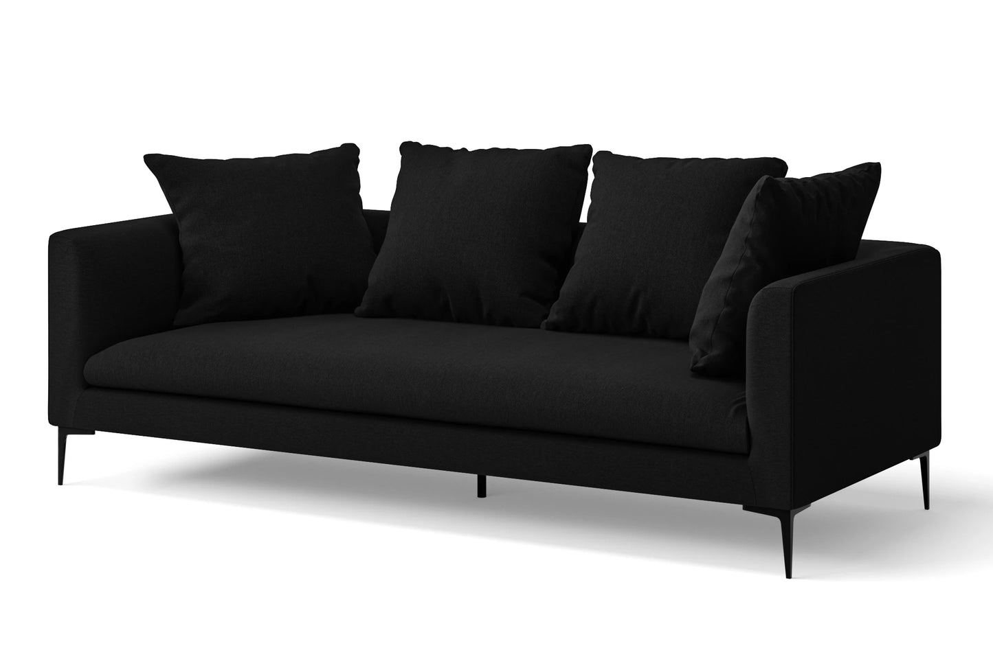 Aprilia 3 Seater Sofa Black Linen Fabric