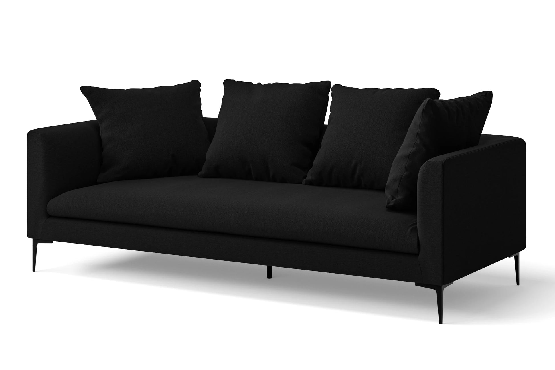 Aprilia 3 Seater Sofa Black Linen Fabric