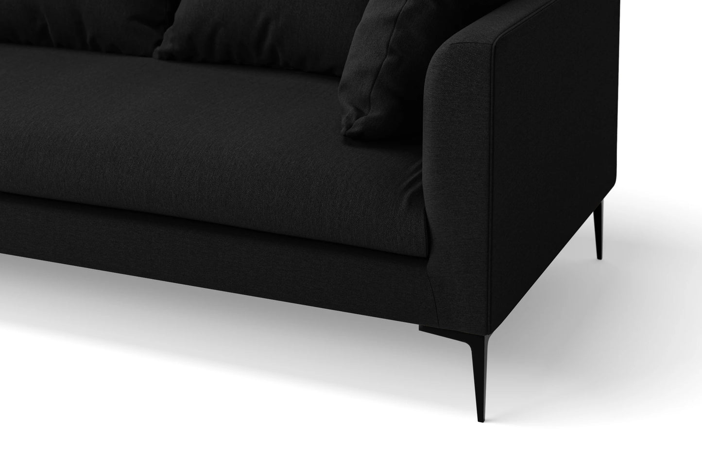 Aprilia 3 Seater Sofa Black Linen Fabric