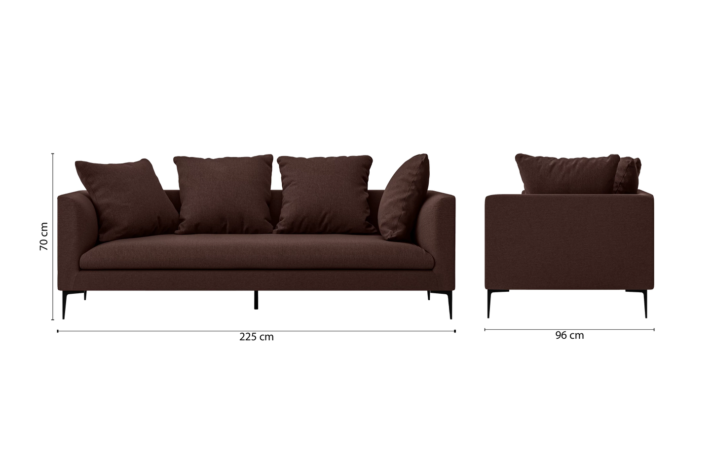 Aprilia 3 Seater Sofa Coffee Brown Linen Fabric