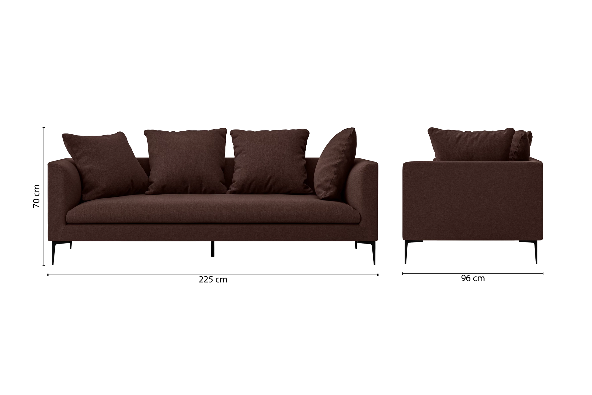 Aprilia 3 Seater Sofa Coffee Brown Linen Fabric