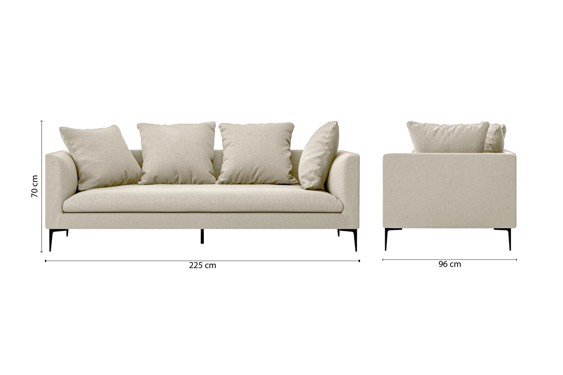 Aprilia 3 Seater Sofa Cream Linen Fabric