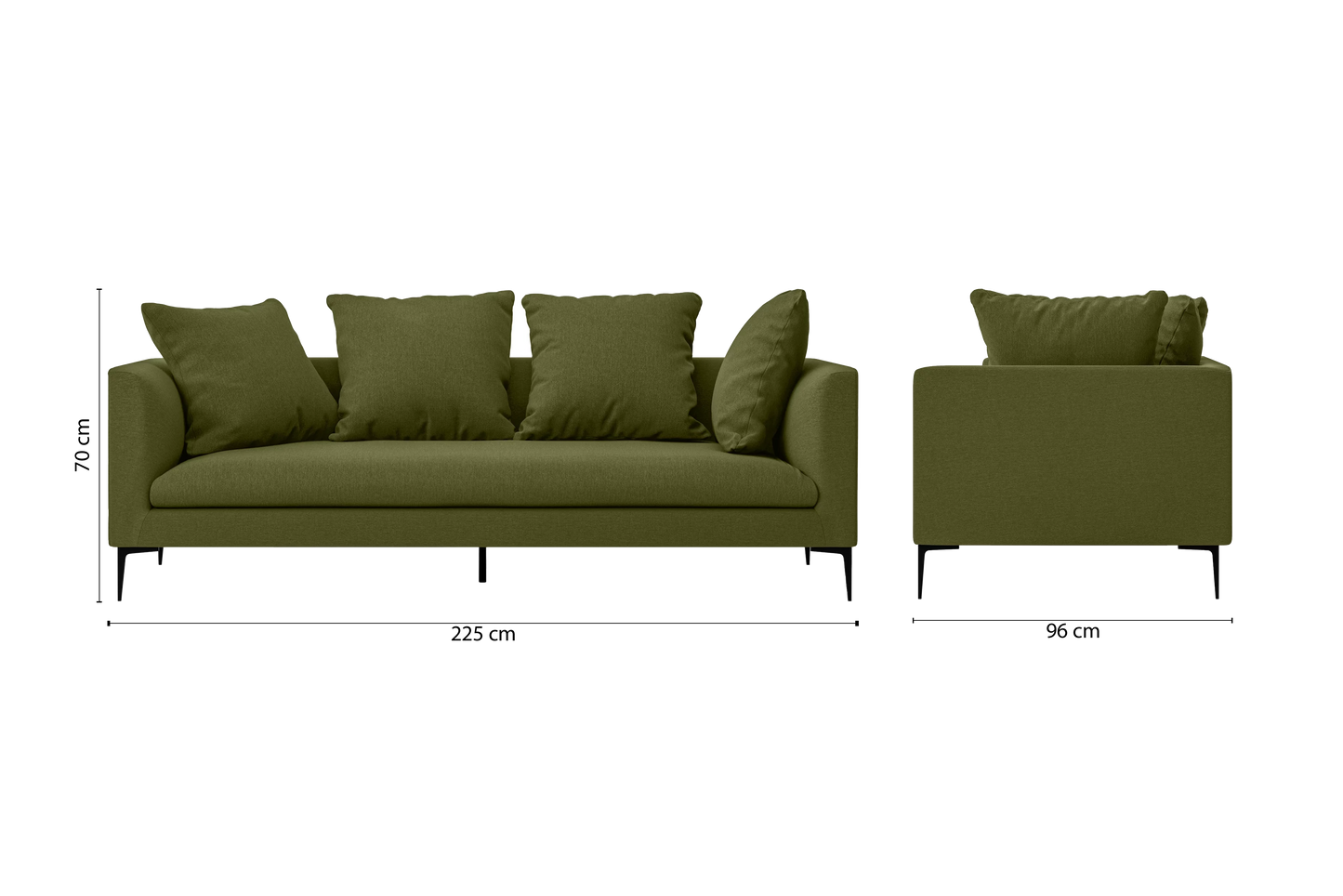 Aprilia 3 Seater Sofa Olive Linen Fabric