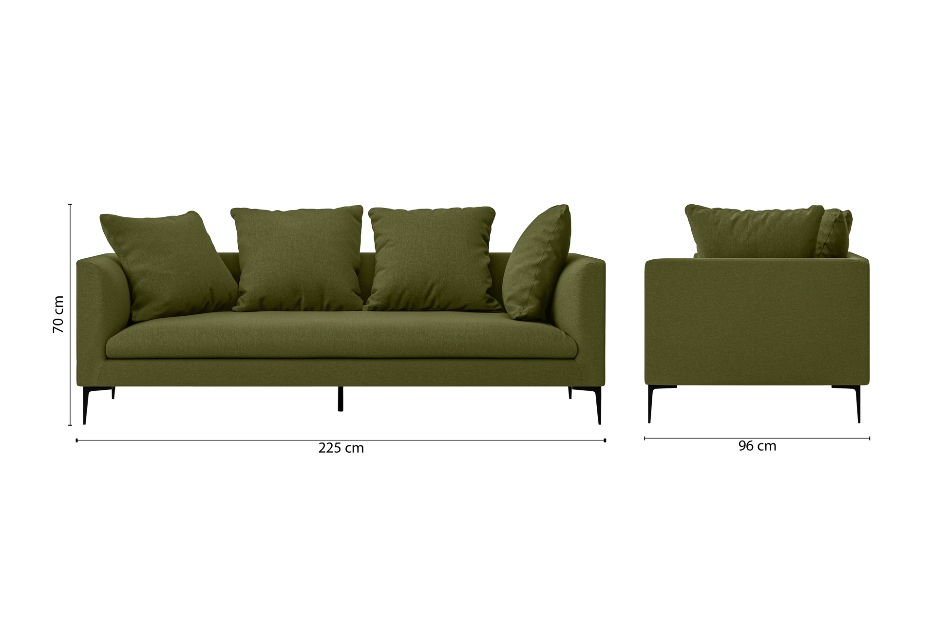 Aprilia 3 Seater Sofa Olive Linen Fabric