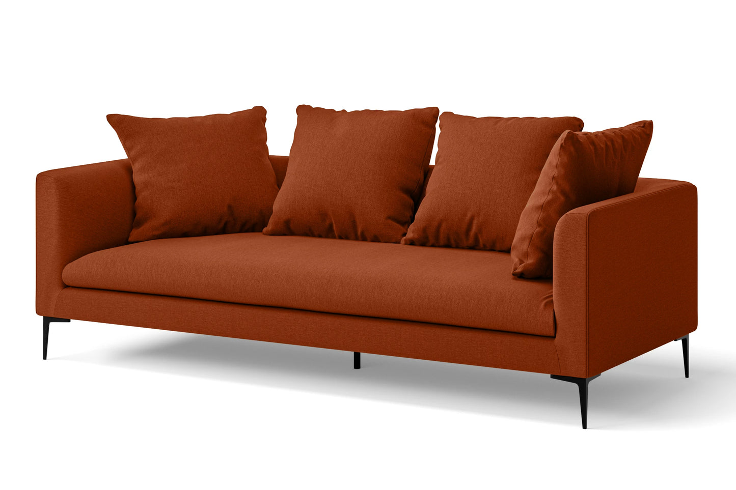 Aprilia 3 Seater Sofa Orange Linen Fabric