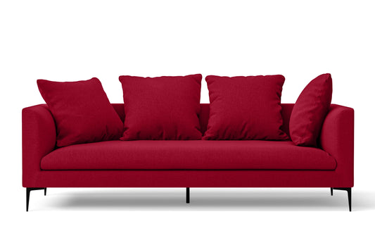 Aprilia 3 Seater Sofa Red Linen Fabric