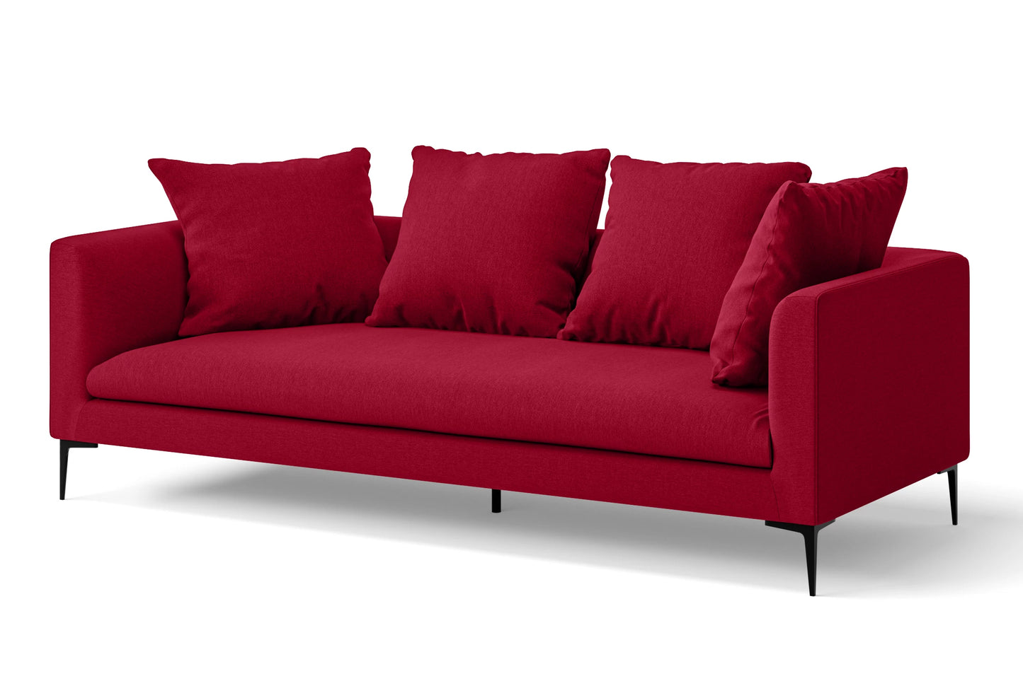 Aprilia 3 Seater Sofa Red Linen Fabric