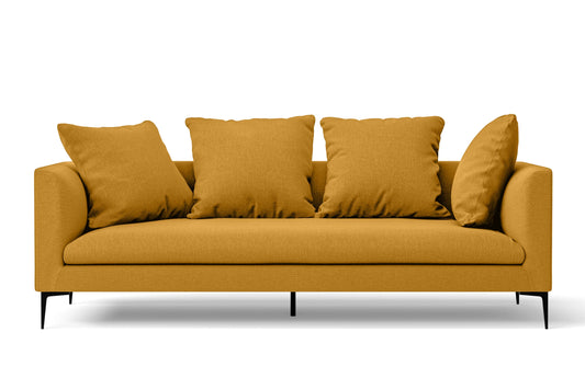 Aprilia 3 Seater Sofa Yellow Linen Fabric