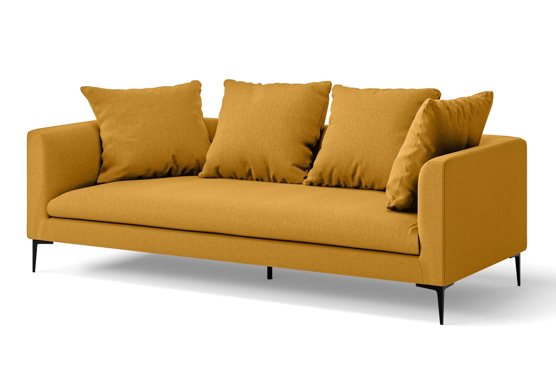 Aprilia 3 Seater Sofa Yellow Linen Fabric