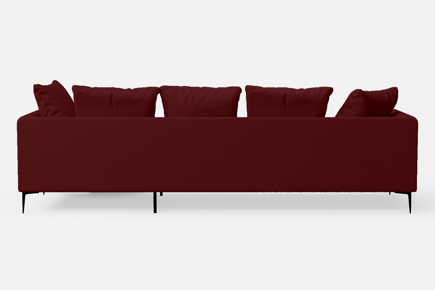 Aprilia 3 Seater Right Hand Facing Chaise Lounge Corner Sofa Red Leather