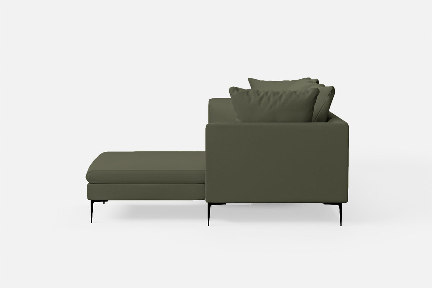 Aprilia 3 Seater Right Hand Facing Chaise Lounge Corner Sofa Sage Leather