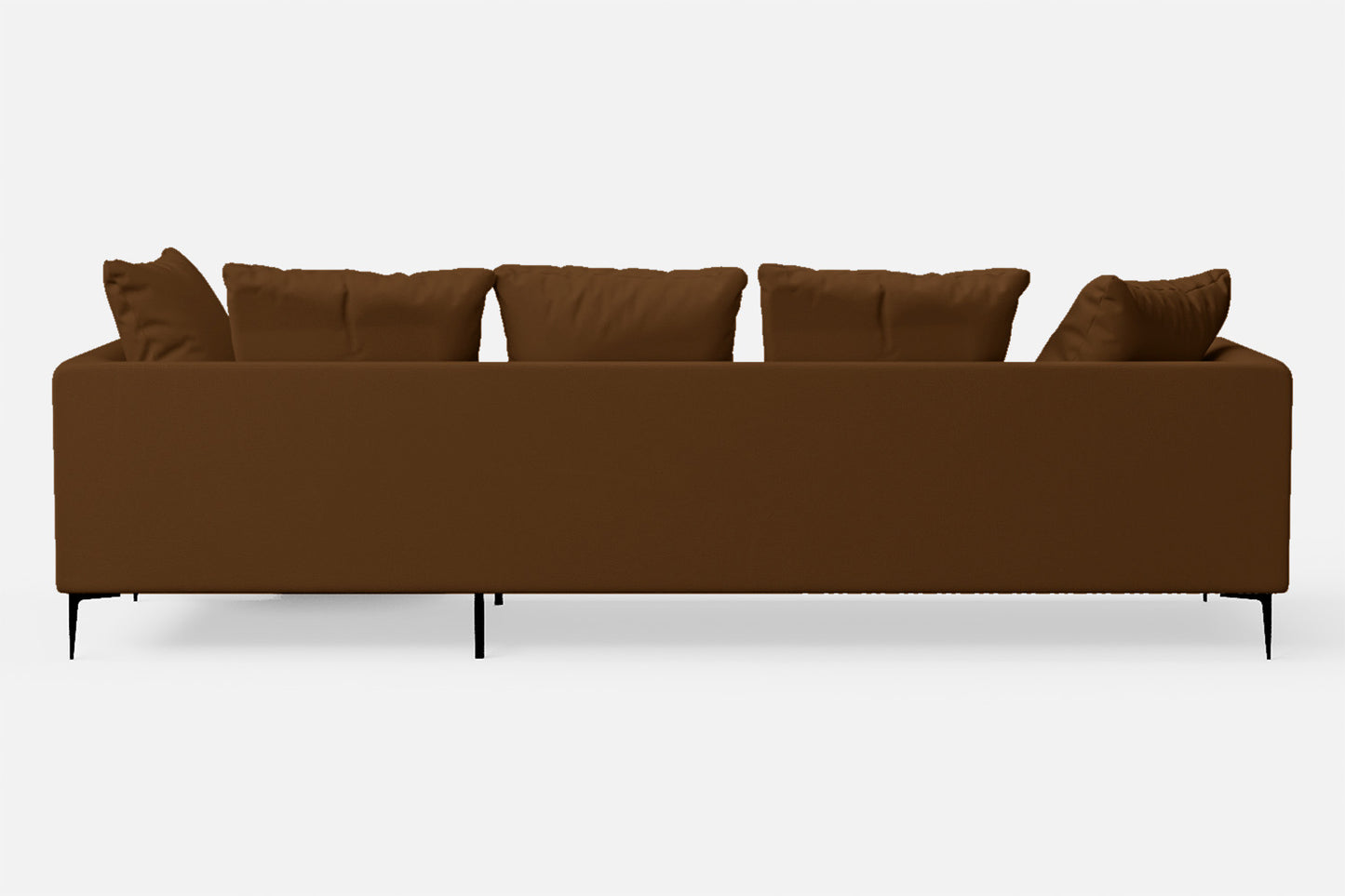 Aprilia 3 Seater Right Hand Facing Chaise Lounge Corner Sofa Walnut Brown Leather