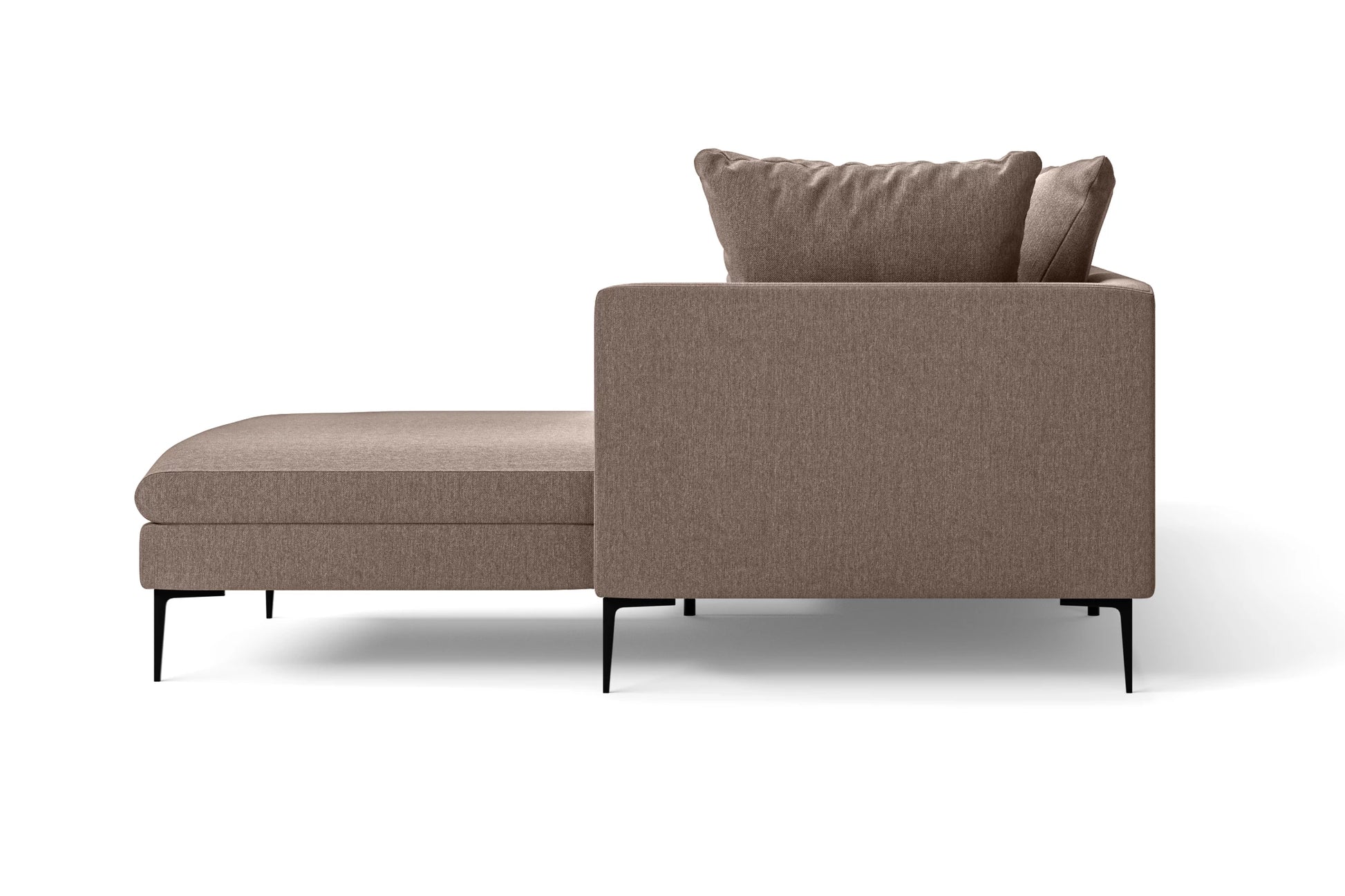 Aprilia 3 Seater Right Hand Facing Chaise Lounge Corner Sofa Caramel Linen Fabric