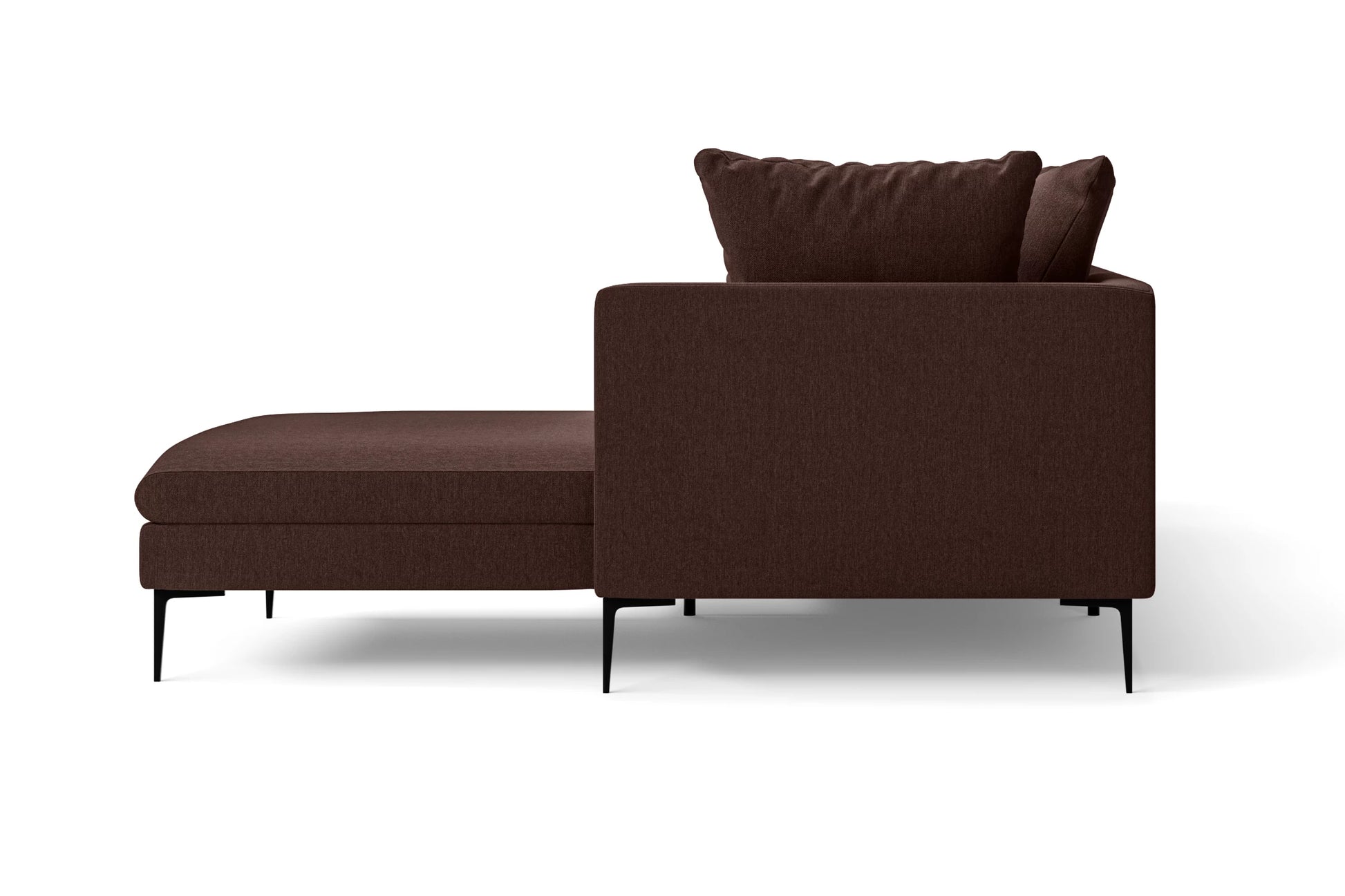 Aprilia 3 Seater Right Hand Facing Chaise Lounge Corner Sofa Coffee Brown Linen Fabric