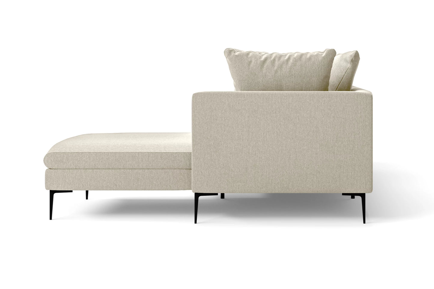 Aprilia 3 Seater Right Hand Facing Chaise Lounge Corner Sofa Cream Linen Fabric