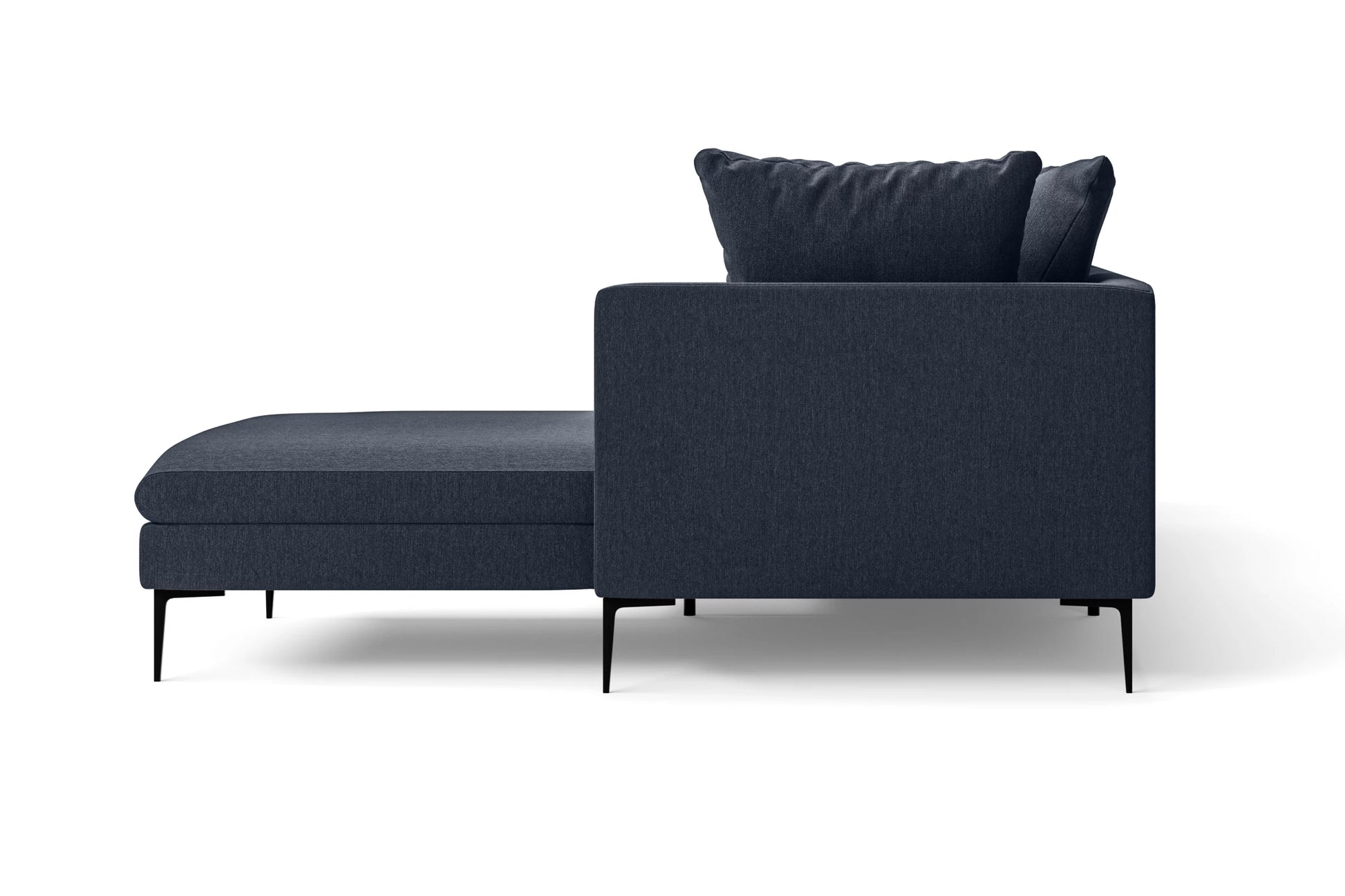 Aprilia 3 Seater Right Hand Facing Chaise Lounge Corner Sofa Dark Blue Linen Fabric