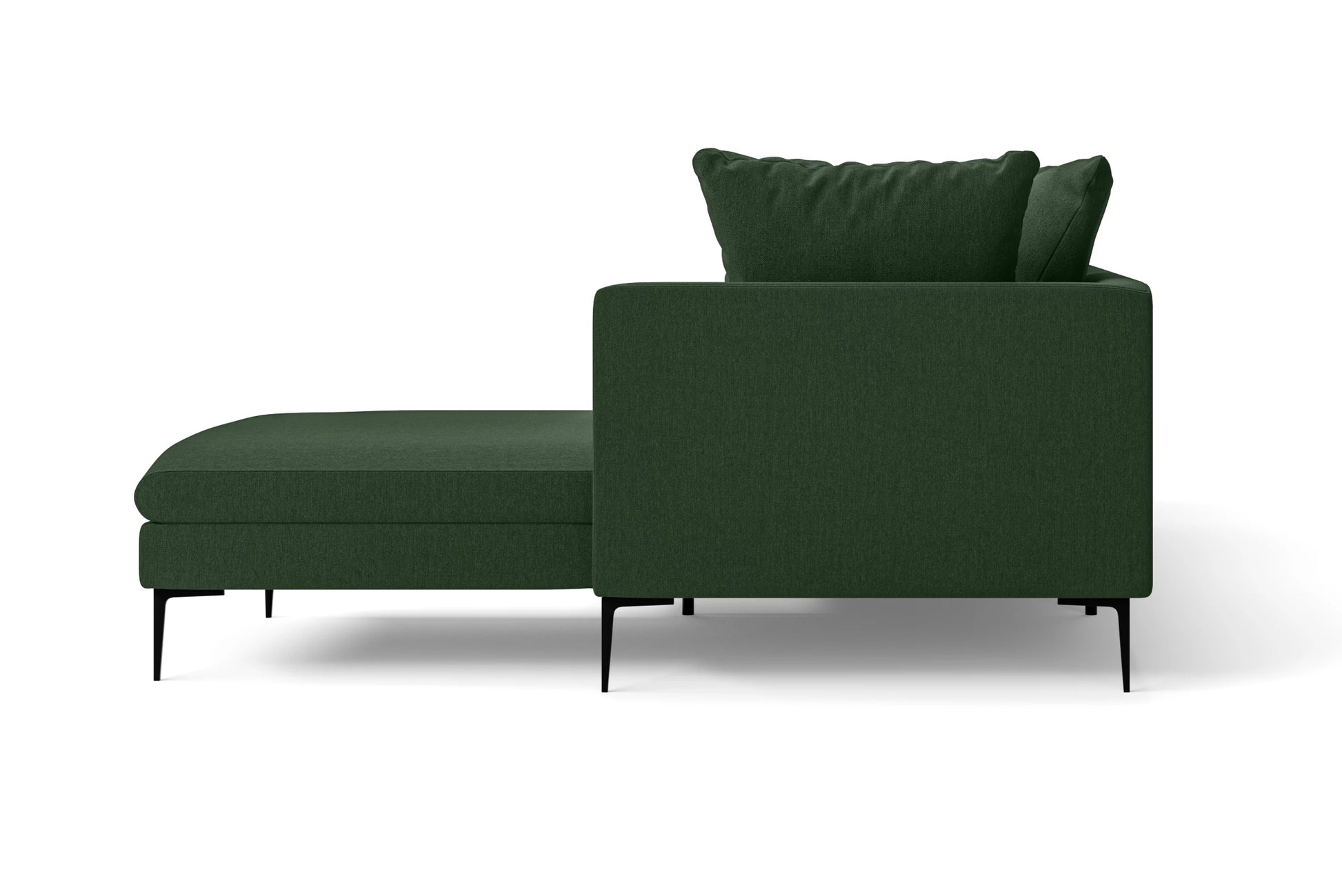 Aprilia 3 Seater Right Hand Facing Chaise Lounge Corner Sofa Forest Green Linen Fabric