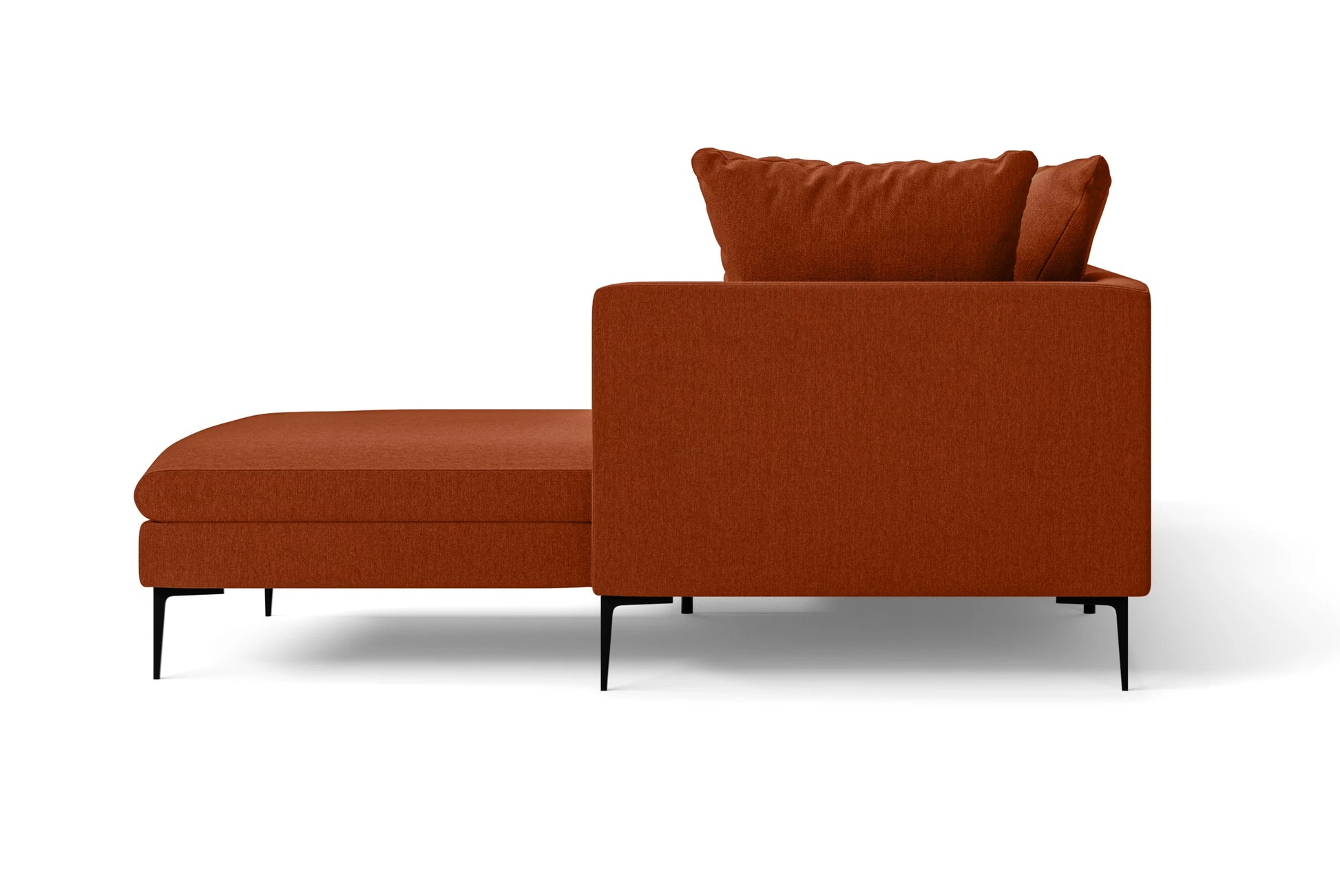 Aprilia 3 Seater Right Hand Facing Chaise Lounge Corner Sofa Orange Linen Fabric